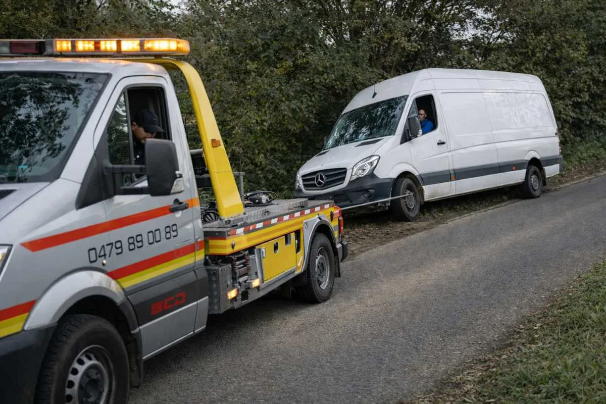 Dépanneuse en action